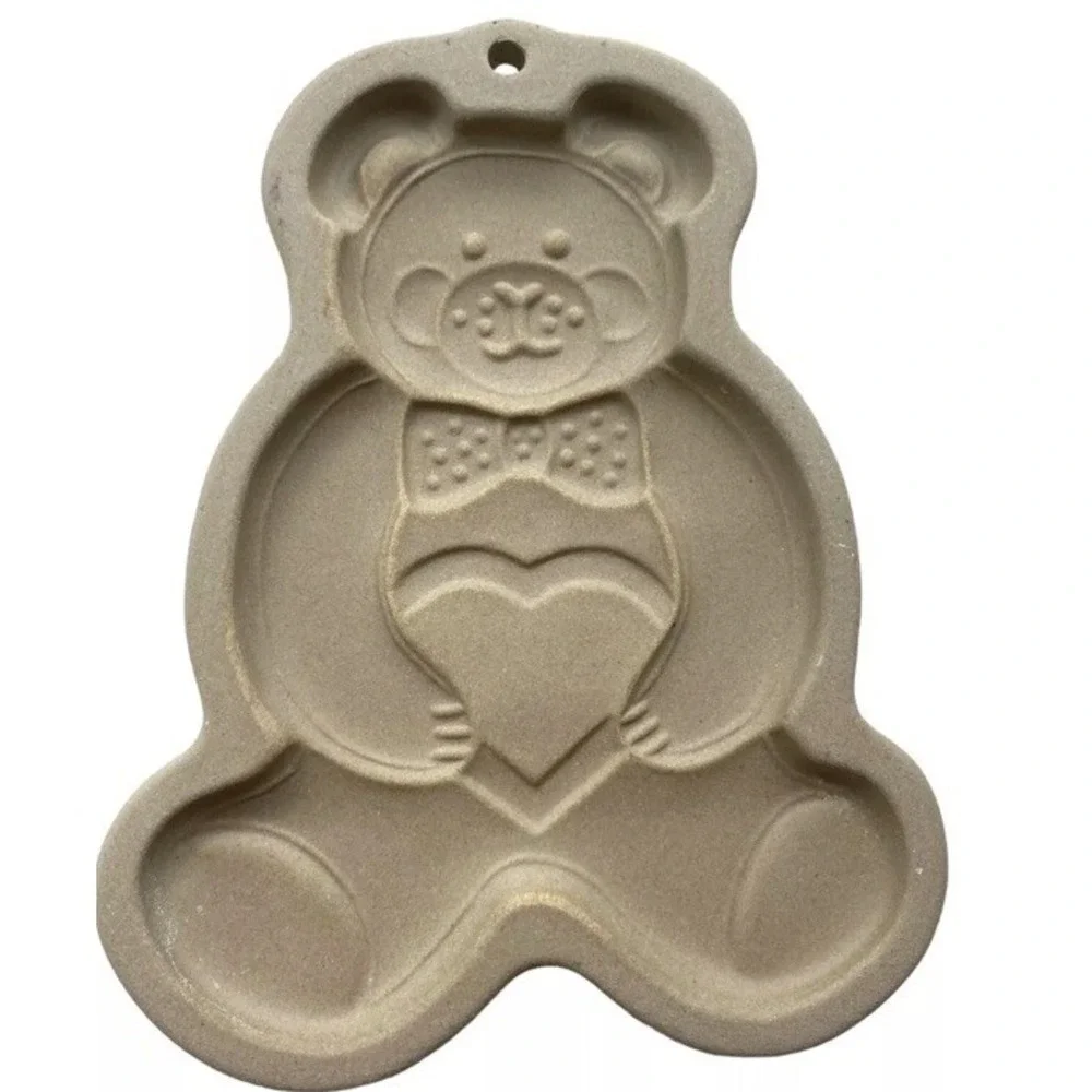 Pampered Chef Cookie Mold 1991 Teddy Bear 2860 Vintage Made In USA Stoneware